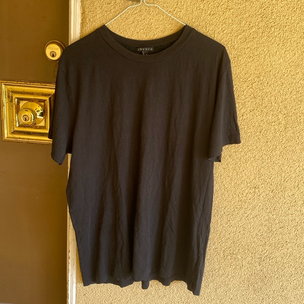 MENS THEORY 100% COTTON BLACK SHORT SLEEVE TEE SIZE XL MADE IN PERU🇵🇪👕🖤👚